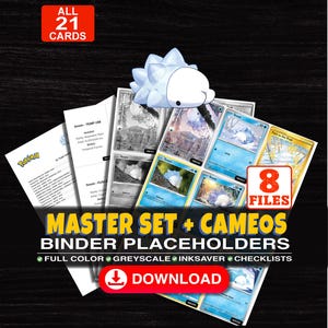 Puede incluir: Una colección digital de 21 marcadores para carpetas de cartas coleccionables Snom, con opciones a color, escala de grises y ahorro de tinta, además de listas de verificación. Incluye 8 archivos para descargar con ilustraciones.
