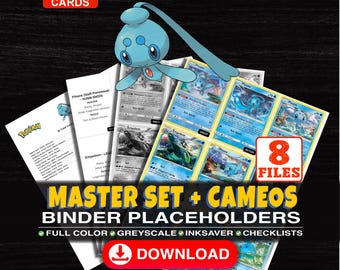 Phione Pokemon Master Set Binder Checklist | Every English Phione Card Ever Made | Printable Placeholder Sheets | Pokemon Proxy