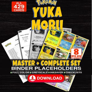 All 429 Yuka Morii Pokemon Card Artist Master Set Binder Checklist | Every Yuka Morii Card Ever Made Printable Placeholder Sheets & Tracker