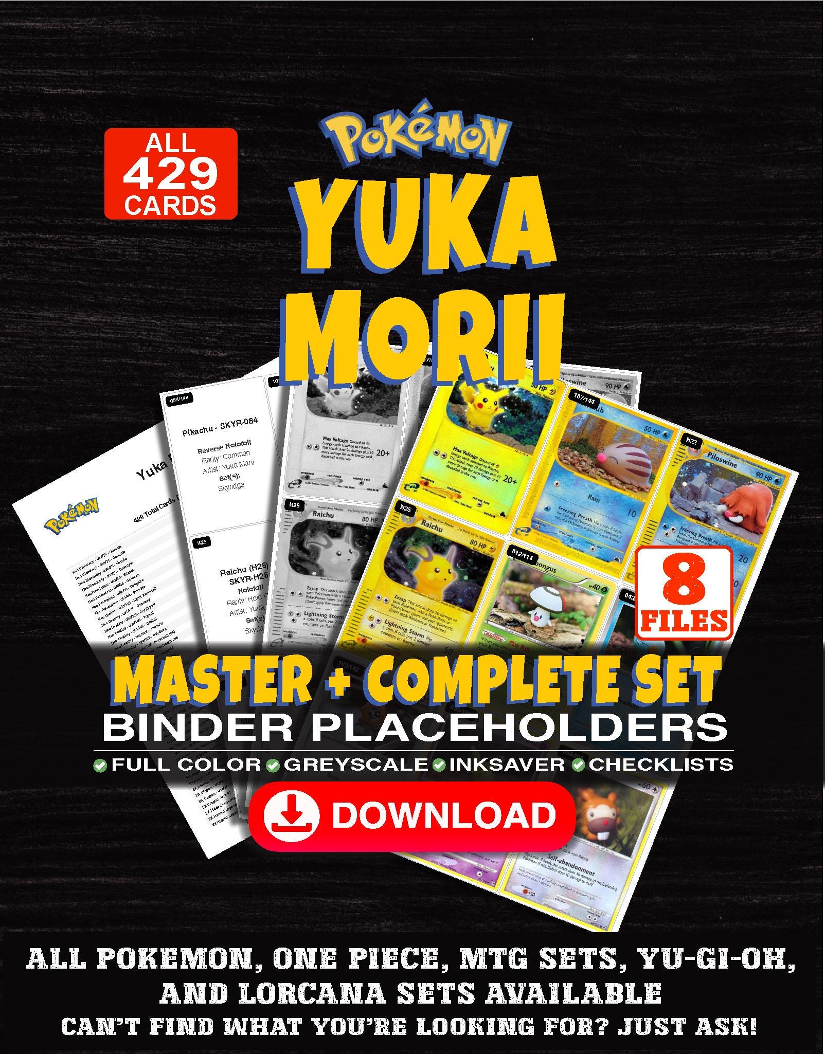 Tomokazu Komiya Binder Placeholders - Etsy