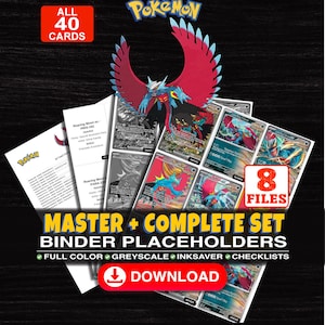 Roaring Moon Pokemon Master Set Binder Checklist | Every English Roaring Moon Card Ever Made | Printable Placeholder Sheets | Pokemon Proxy
