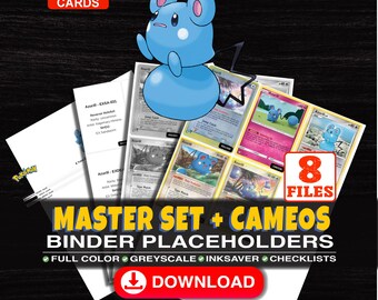Azurill Pokemon Master Set Binder Checklist | Every English Azurill Card Ever Made | Printable Placeholder Sheets | Pokemon Proxy