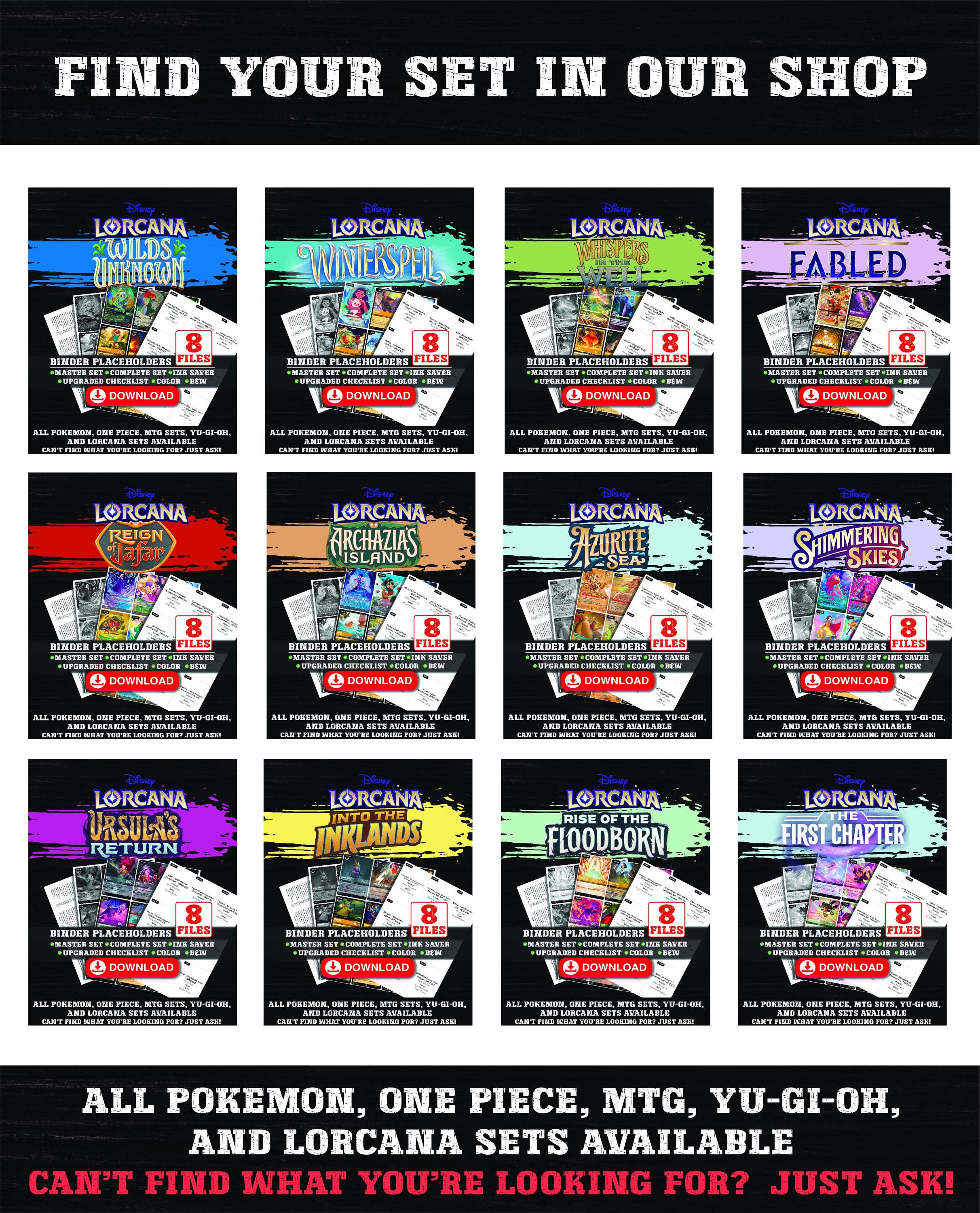 D23 Promo Cards Disney Lorcana Binder Checklist | Master Set