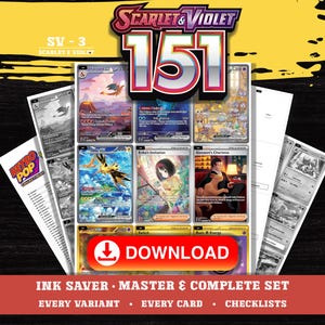 Pokemon 151 Ordner Platzhalter | Kanto Charizard Mew Blastoise Master Set + Komplettset | Druckbare Instant Download