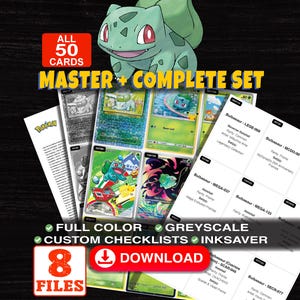 Bulbasaur Pokemon Master Set Binder Checklist | Every Bulbasaur Card Ever Made | Printable Placeholder Sheets & Tracker | Pokemon Proxy