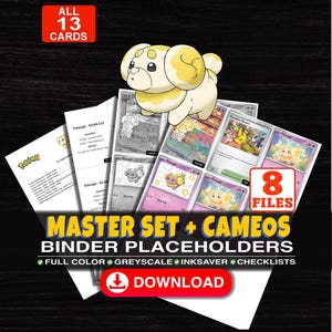 Puede incluir: Una colección digital de 13 tarjetas de marcador de posición para carpetas imprimibles con el personaje Pokemon Fidough. El conjunto incluye versiones a todo color, escala de grises y ahorro de tinta, con 8 archivos para descargar.