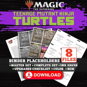 TMNT Base Set - Magic The Gathering Placeholder TCG Set Checklista Utskrivbar Digital Nedladdning MTG Kortspel MTG Collectors Deck Builder
