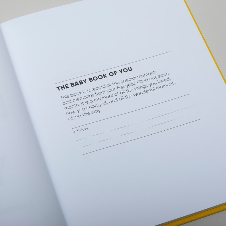 The dedication page of the baby memory journal so you can write a gift message to say welcome to the world, perfect baby shower gift or gift for new baby. Baby book for same sex parents, two mums or two dads.