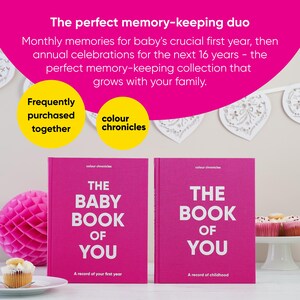 Newborn Baby Memory Book | First Year Milestones Journal | Christening Gift | Baby Keepsake | Pink image 16