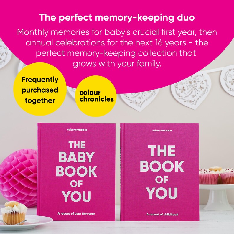 Newborn Baby Memory Book | First Year Milestones Journal | Christening Gift | Baby Keepsake | Pink image 16