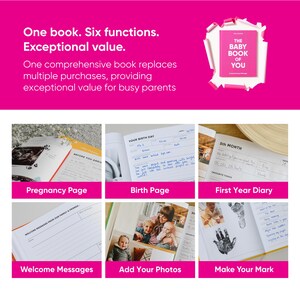 Newborn Baby Memory Book | First Year Milestones Journal | Christening Gift | Baby Keepsake | Pink image 6