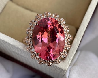 Pink Sapphire Halo Ring: Oval Cut Sterling Silver Engagement Ring