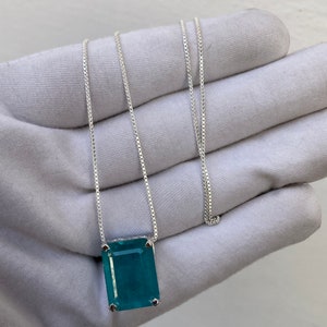 Brazillian Paraiba Tourmaline Necklace, Paraiba Tourmaline Pendant, Big Natural Paraiba Necklace, 925 Sterling Silver, Wedding Necklace