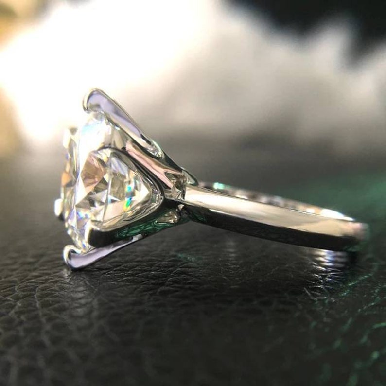 12mm Moissanite Engagement Ring Moissanite Statement Ring Etsy