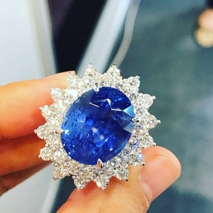 Cornflower Blue Sapphire Ring, Sapphire Engagement Ring, Oval Cut Sapphire Ring, 925 Sterling Silver, Wedding Ring, Vintage Ring