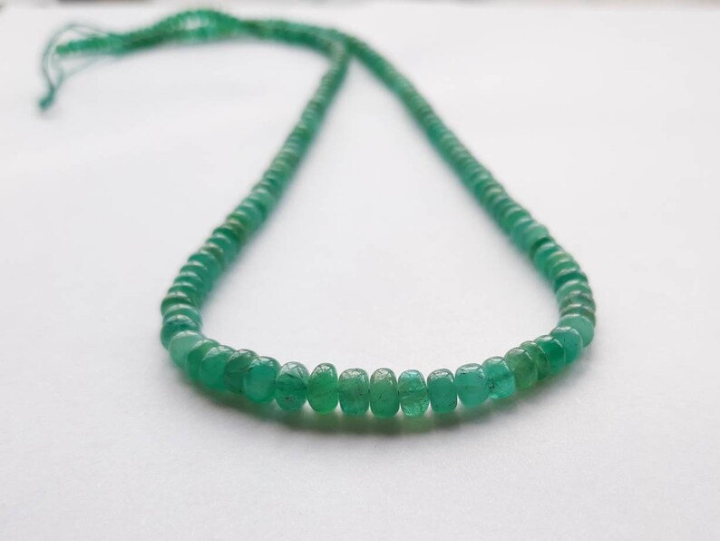 Natural Zambian Green Emerald Smooth Rondelle Gemstone Loose Beads 6.5 2mm 3mm EMR7256