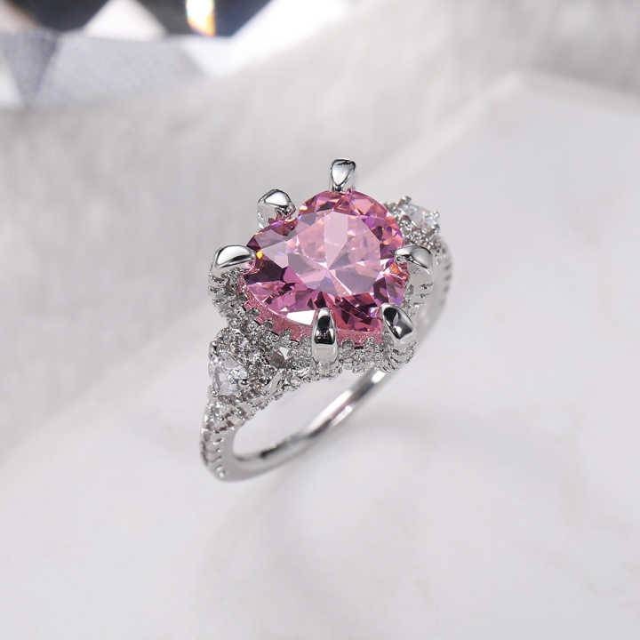 Pink Sapphire Ring Heart Shape Sapphire Ring Luxury Sapphire - Etsy