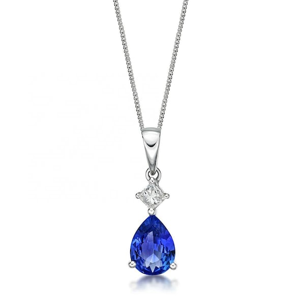 Tanzanite Necklace Teardrop Etsy