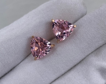 Orecchini pendenti in oro giallo massiccio 14 kt con quarzo