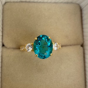 Bague tourmaline Paraiba, bague Paraiba, bague Paraiba coupe ovale, argent sterling 925, bague d'anniversaire, bague de fiançailles, bague tendance