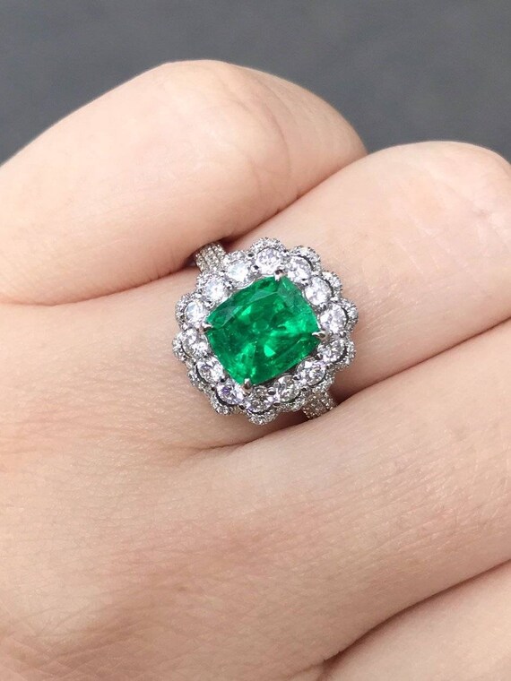 Green cubic shop zirconia ring