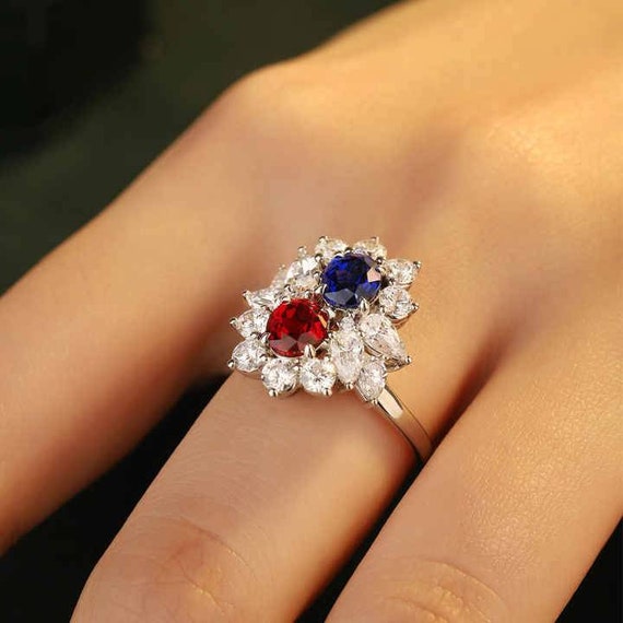 Blue ruby stone ring sale