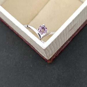 Alexandrite Ring, Alexandrite Engagement Ring, Art Deco Ring, Sterling Silver Ring, Promise Ring, Dainty Ring, Anniversary Ring.