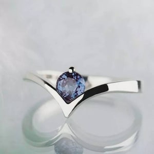 Alexandrite Ring, Alexandrite Engagement Ring, Art Deco Ring, Sterling Silver Ring, Promise Ring, Dainty Ring, Anniversary Ring.