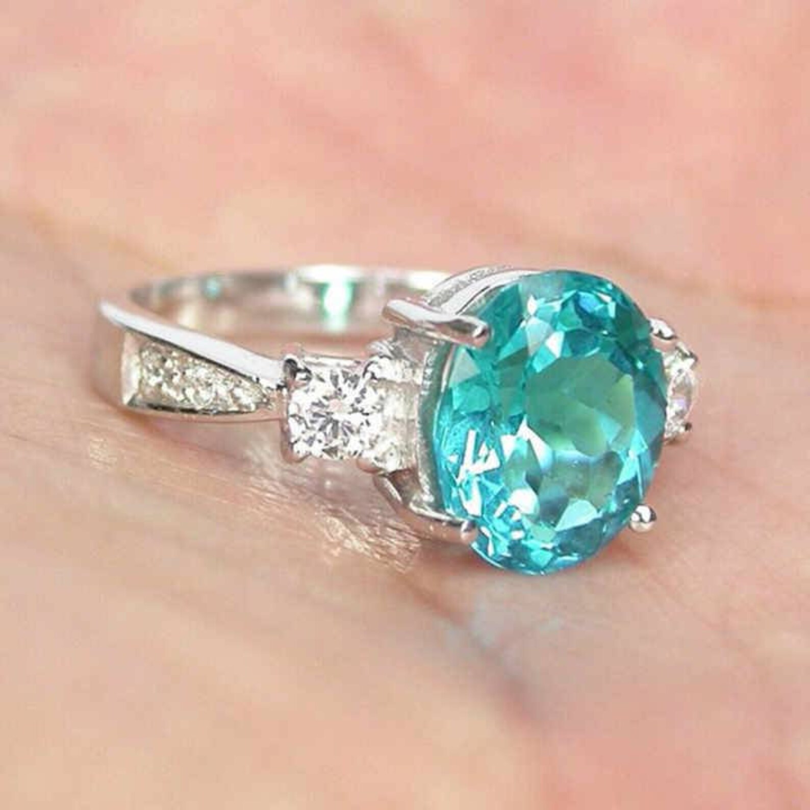 Paraiba Tourmaline Ring Paraiba Ring Oval Cut Paraiba Ring - Etsy