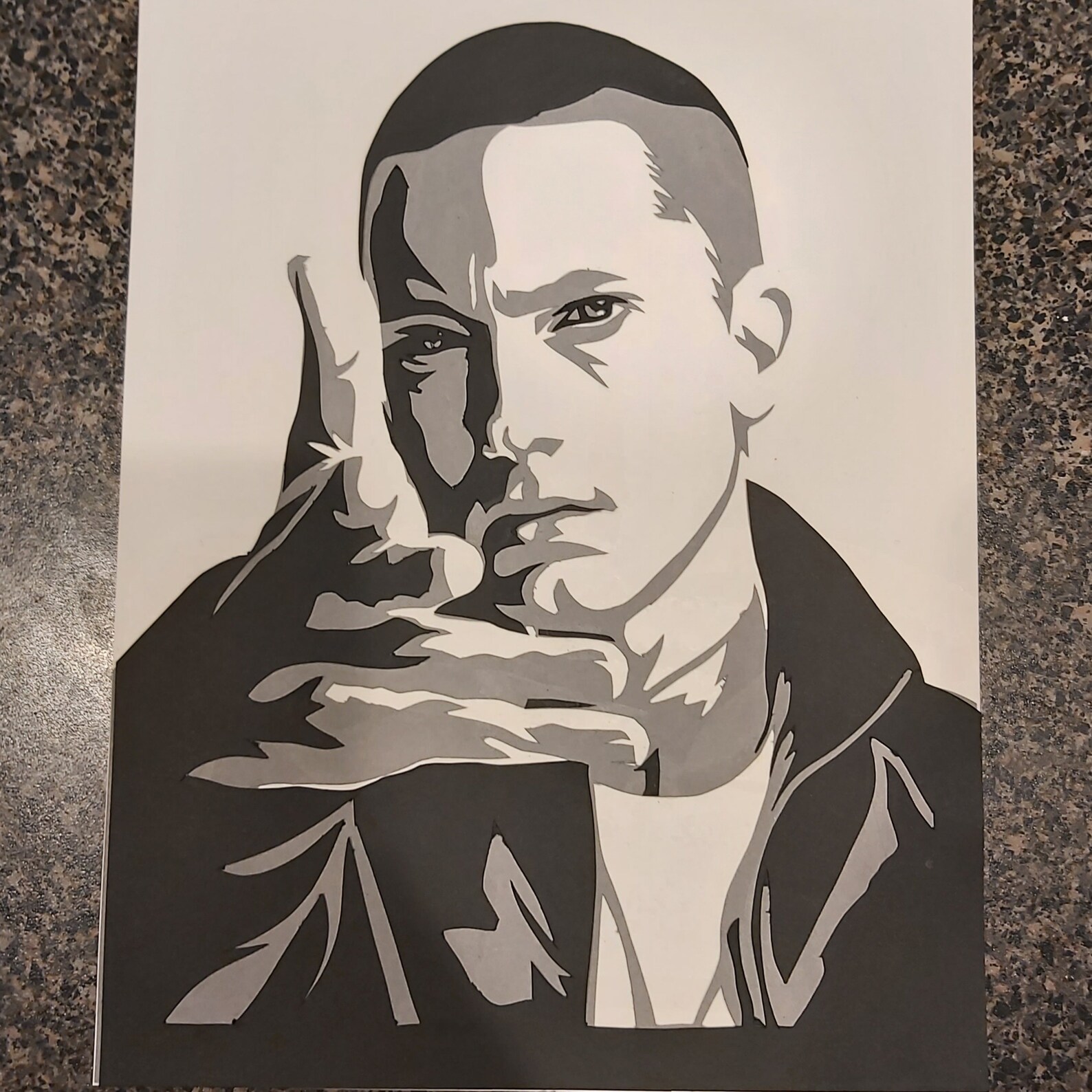Eminem Paper Cutout Portrait Etsy