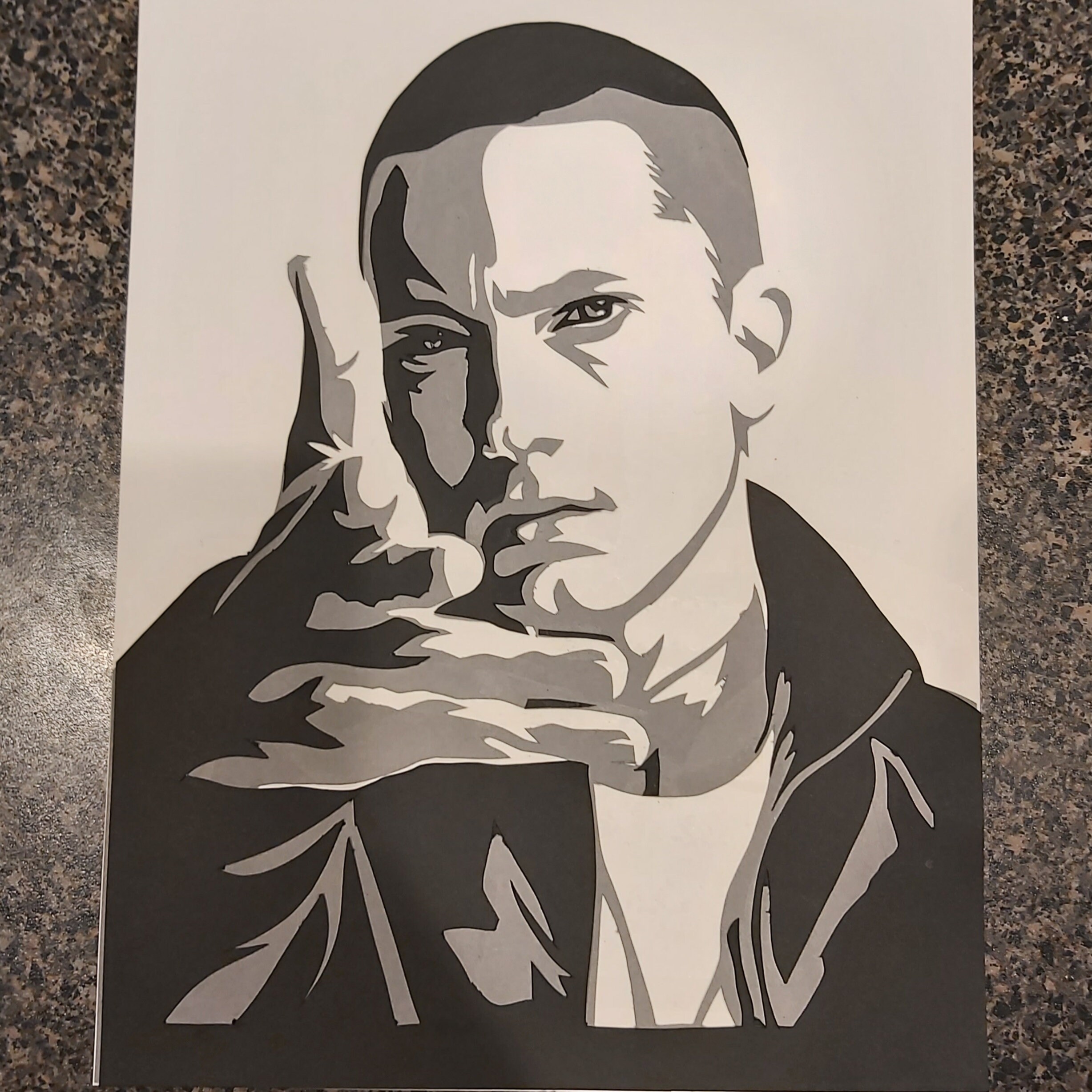 Eminem Paper Cutout Portrait Etsy
