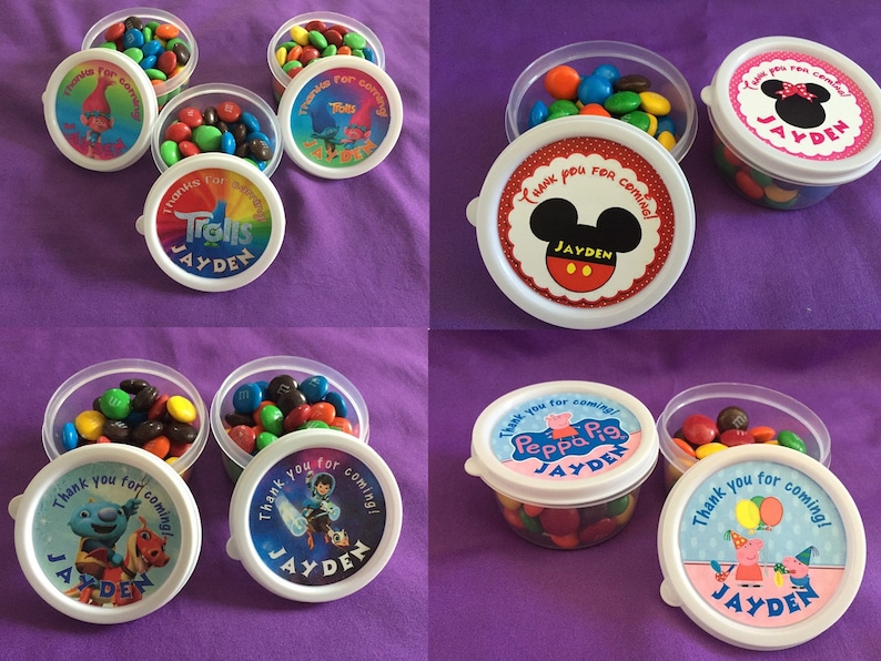 12 Personalized Candy Cups / Containers / Party Favors Etsy