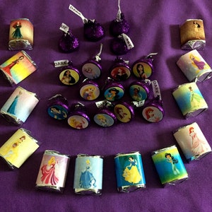 Hershey&#39;s Kisses / Nuggets Labels, Envelope Seals, Party Favors - Princesses