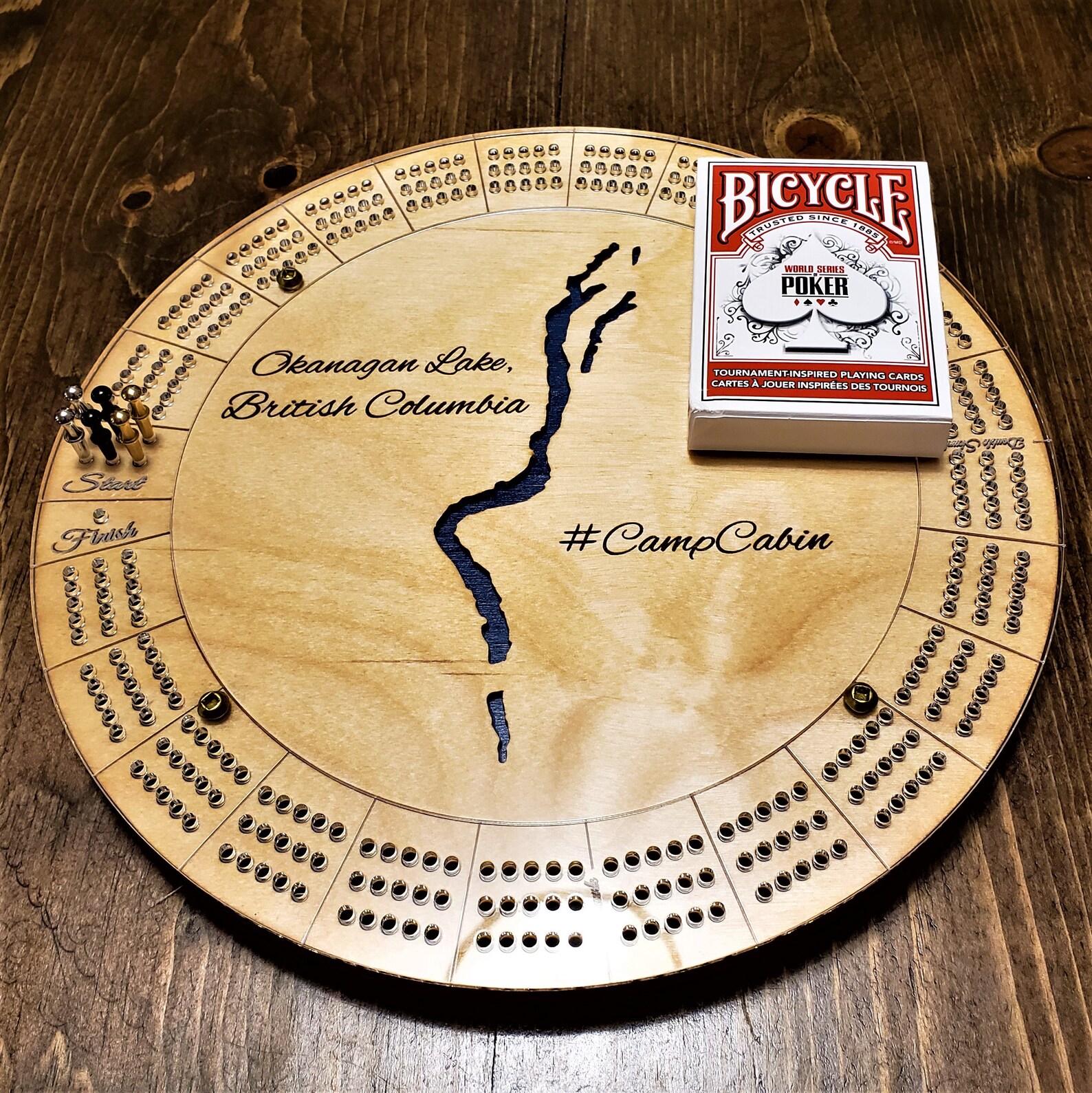 PERSONALIZED CRIBBAGE BOARD Laser Cut Lake Board Game Gift Etsy