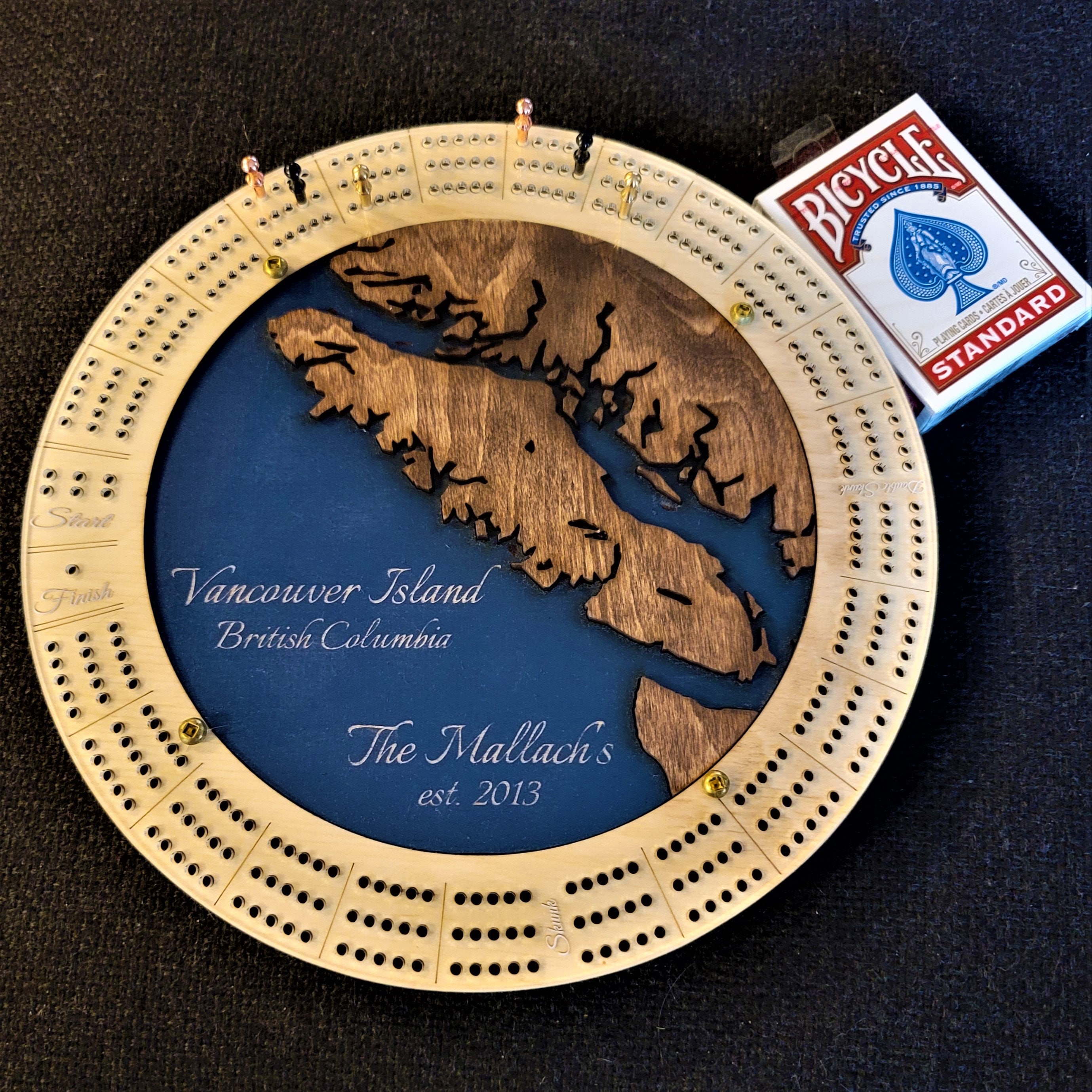 Personalized Cribbage Board for sale Only 4 left at 60