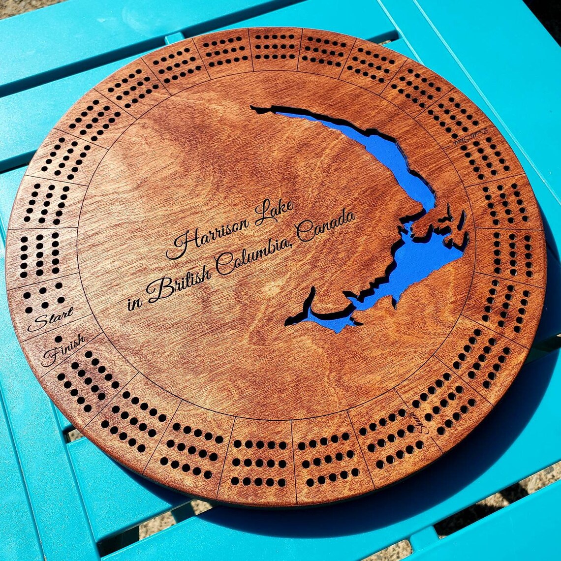 PERSONALIZED CRIBBAGE BOARD Laser Cut Lake Board Game Gift Etsy