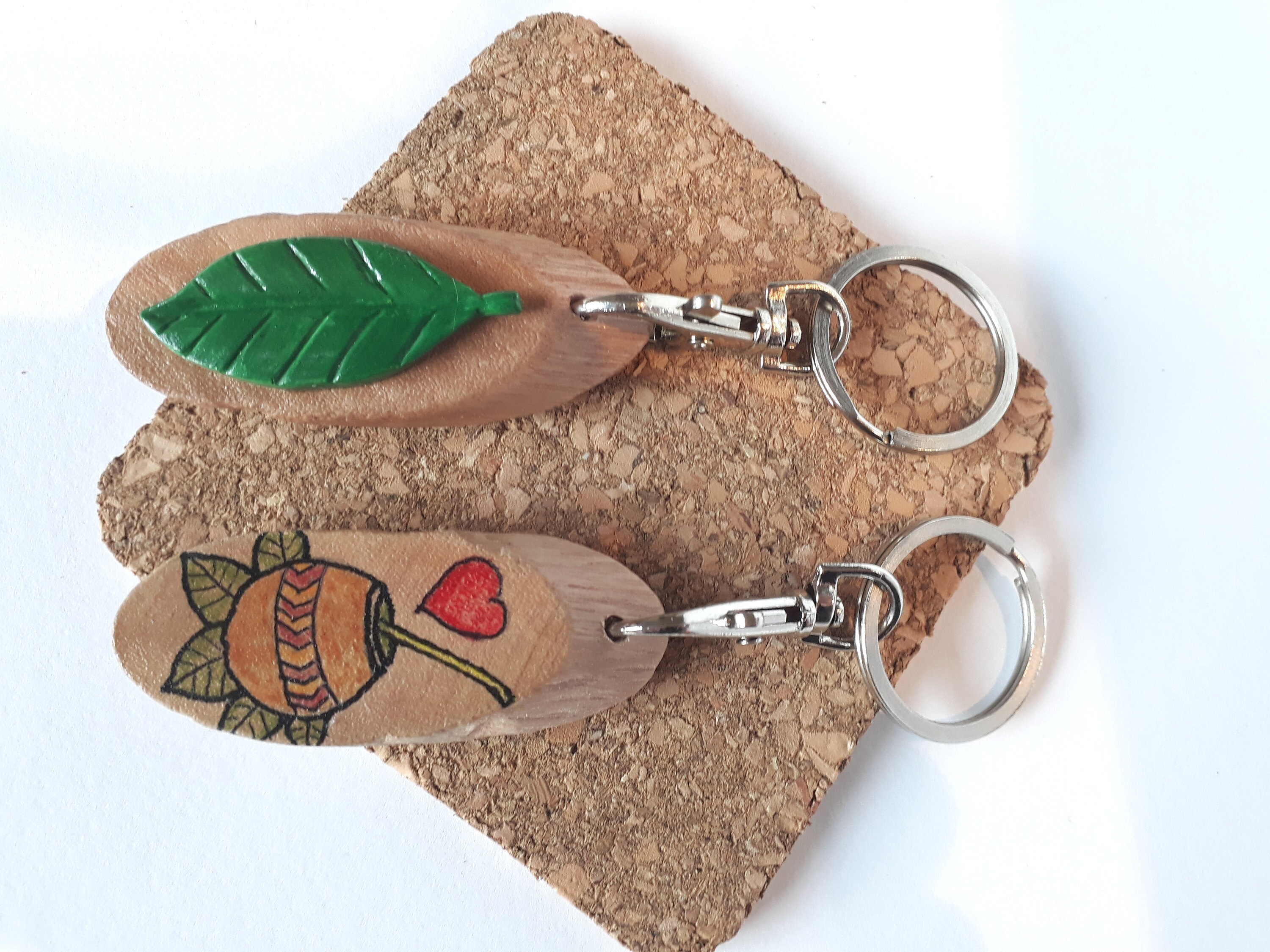 Hand painted wooden Keychain Wooden Keychain handmade Etsy