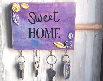 Colgador de llaves, decoración entrada, cuelga llaves decorativo