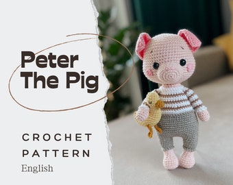 PDF Peter das Schwein/Häkelmuster in Englisch/DIGITALES PRODUKT