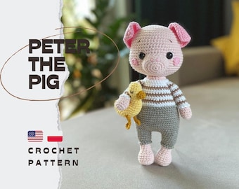 PDF Peter The Pig/Crochet Pattern in english, polish/PRODUKT CYFROWY