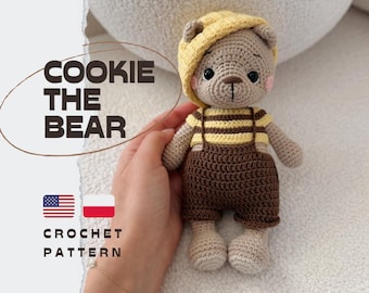 PDF Cookie The Bear/Crochet Pattern in english and polish/PRODUKT CYFROWY