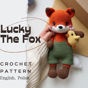 PDF Lucky The Fox/Patrón de ganchillo en inglés y polaco/PRODUCTO DIGITAL