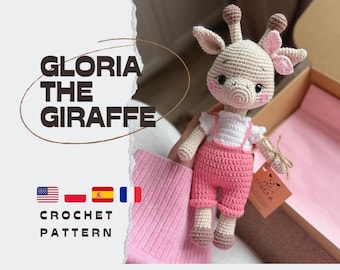 PDF Gloria The Giraffe/Crochet Pattern *in english, polish, french, spanish*/PRODUKT CYFROWY