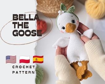 PDF Bella The Goose/Crochet Pattern amigurumi in English, Polish, Spanish/DIGITAL PRODUCT