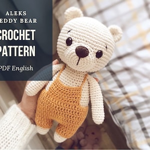 PDF Aleks Teddy Bear/Crochet Pattern *in English only*/DIGITAL PRODUCT
