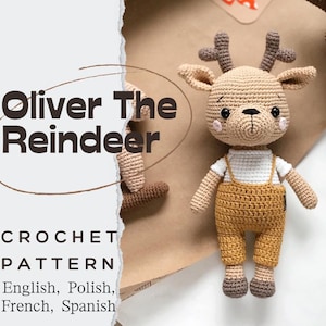 PDF-Häkelanleitung für Oliver das Rentier *Englisch, Polnisch, Französisch, Spanisch*/DIGITALES PRODUKT