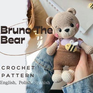 PDF Bruno El Oso/Patrón de crochet amigurumi en español, inglés y polaco/PRODUCTO DIGITAL