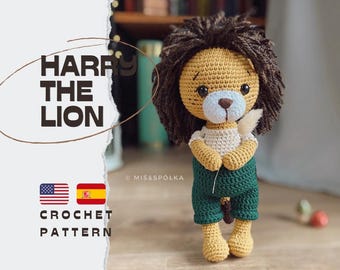 PDF Harry The Lion/Crochet Pattern *in English and Spanish*/PRODUKT CYFROWY