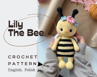 PDF Lily The Bee/Crochet Pattern In English/Polish/DIGITAL PRODUCT