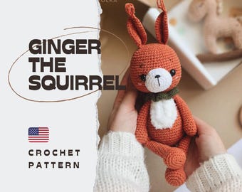 PDF Ginger The Squirrel/Crochet Pattern *in English only/ PRODUKT CYFROWY
